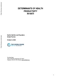 Determinants of Health Productivity in Haiti