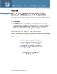 (2023-01) Haiti - First Review Under the Staff-Monitored Program