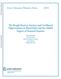 The Rough Road to Services and Livelihood Opportunities in Rural Haiti and the Added Impact of Natural Disasters