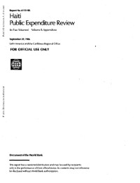 Haiti Public Expenditure Review Volume II: Appendices