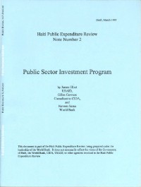 Haiti Public Expenditure Review Note Number 2: Public Sector Investment Program