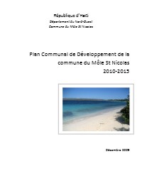 Communal Development Plan of Môle St Nicolas 2010-2015