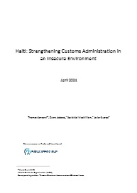 Haiti: Strengthening Customs Administration in an Insecure Environment