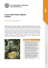 Haiti Cocoa Value Chain Analysis