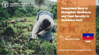 Investment Note to Strengthen Resilience and Food Security in Southeast Haiti