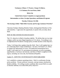 Haiti 2026: Security and Foreign Assistance Priorities
