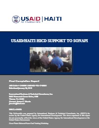 Final Completion Report USAID/HAITI HICD SUPPORT TO SONAPI