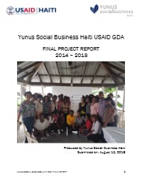 Yunus Social Business Haiti USAID GDA Final Project Report 2014 – 2018