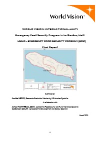 Emergency Food Security Program in La Gonâve, Haiti - Final Report