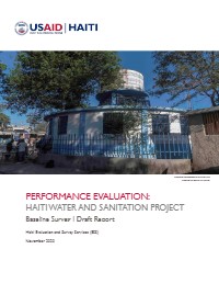PERFORMANCE EVALUATION: Haiti Water and Sanitation Project Baseline Survey