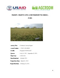 Technical Activity Report - Project « Projet d’Appui au Renforcement du CRDDM » (PARC)