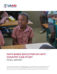 Faith-Based Education in Haiti: Country Case Study, Final Report