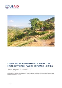 Diaspora Partnership Accelerator, Haiti Outreach Pwoje Espwas (H.O.P.E.) Final Report