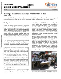 Building a Microfinance Industry: PRET/FINNET in Haiti