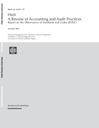 Haiti: A Review of Accounting and Audit Practices