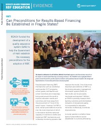 Can Preconditions for Results-Based Financing Be Established in Fragile States?