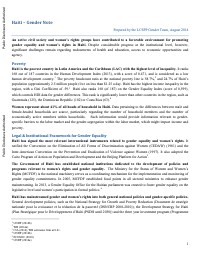 Haiti – Gender Note