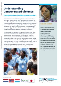 Understanding Gender-Based Violence Through the lens of Haitian garment workers