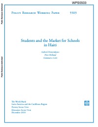 Students and the Market for Schools in Haiti