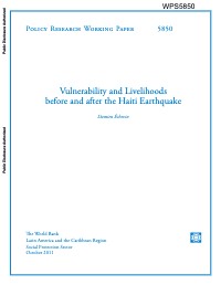 Vulnerability and Livelihoods before and after the Haiti Earthquake