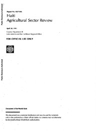 Haiti - Agricultural Sector Review