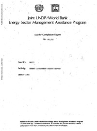 Energy Assessment Status Report August 1985