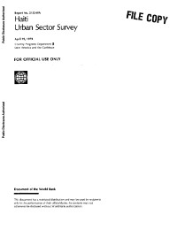 Haiti Urban Sector Survey