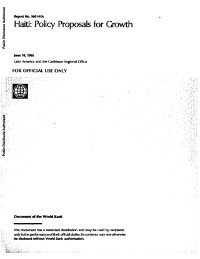 Haiti: Policy Proposals for Growth