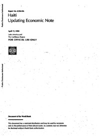Haiti: Updating Economic Note