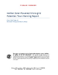 Haitian Solar-Powered Micro-grid Potential: Town Ranking Report