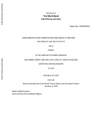 Haiti Sustainable Rural and Small Towns Water and Sanitation Project