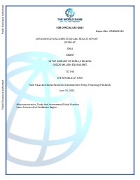 Haiti Fiscal and Social Resilience Development Policy Financing