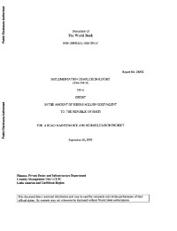 Implementation Completion Report - Road Maintenance and Rehabilitation Project