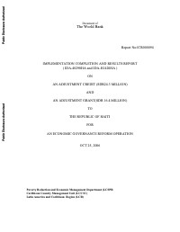 Implementation Completion and Results Report - Economic Governance Reform Operation