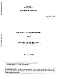 Implementation Completion Report - Haiti Employment Generation Project