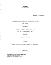 Implementation Completion and Results Report - Third Economic Governance Reform Operation