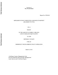 Emergency Development Policy Operation