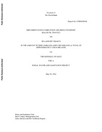 Implementation Completion and Results Report - Haiti Rural Water and Sanitation Project