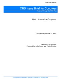 (2003-09) CRS - Haiti: Issues for Congress