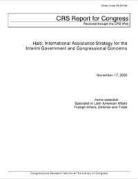 (2005-11) CRS - Haiti: International Assistance Strategy for the Interim Government and Congressional Concerns