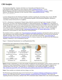 (2015-07) CRS - The Dominican Republic: Tensions with Haiti over Citizenship and Migration Issues