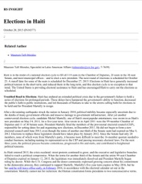 (2015-10) CRS - Elections in Haiti