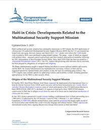 (2025-06) CRS - Haiti in Crisis: Developments Related to the Multinational Security Support Mission
