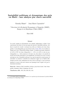 Political Instability and Price Dynamics in Haiti: A Narrative Shocks Analysis