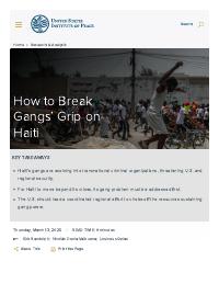 (2025-03) How to Break Gangs' Grip on Haiti