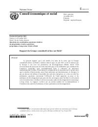 (2011-07) Report of the Ad Hoc Advisory Group on Haiti (E/2011/133)