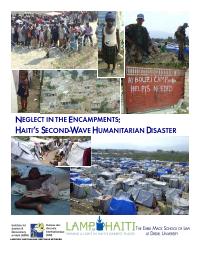 (2010-03) Neglect in the Encampments: Haiti's Second-Wave Humanitarian Disaster