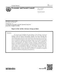 (2012-07) Report of the Ad Hoc Advisory Group on Haiti (E/2012/87)