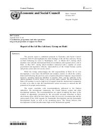 (2017-06) Report of the Ad Hoc Advisory Group on Haiti (E/2017/77)