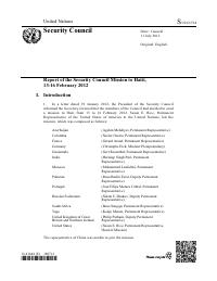 (2012-07) Report of the Security Council Mission to Haiti, 13-16 February 2012 (S/2012/534)